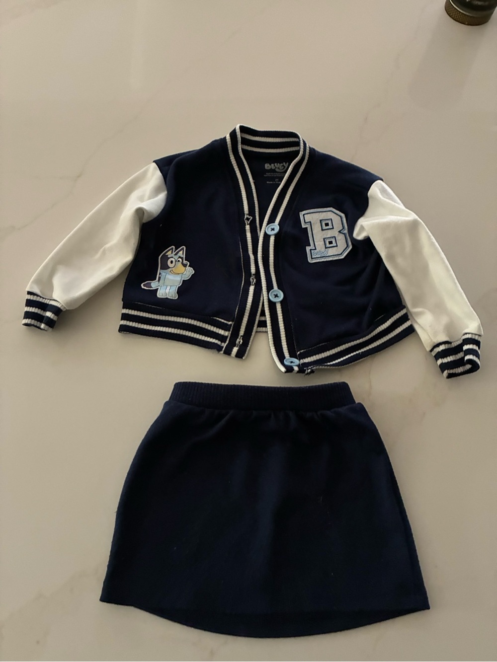 Bluey Toddler Girls Varsity Jacket and Skirt Set